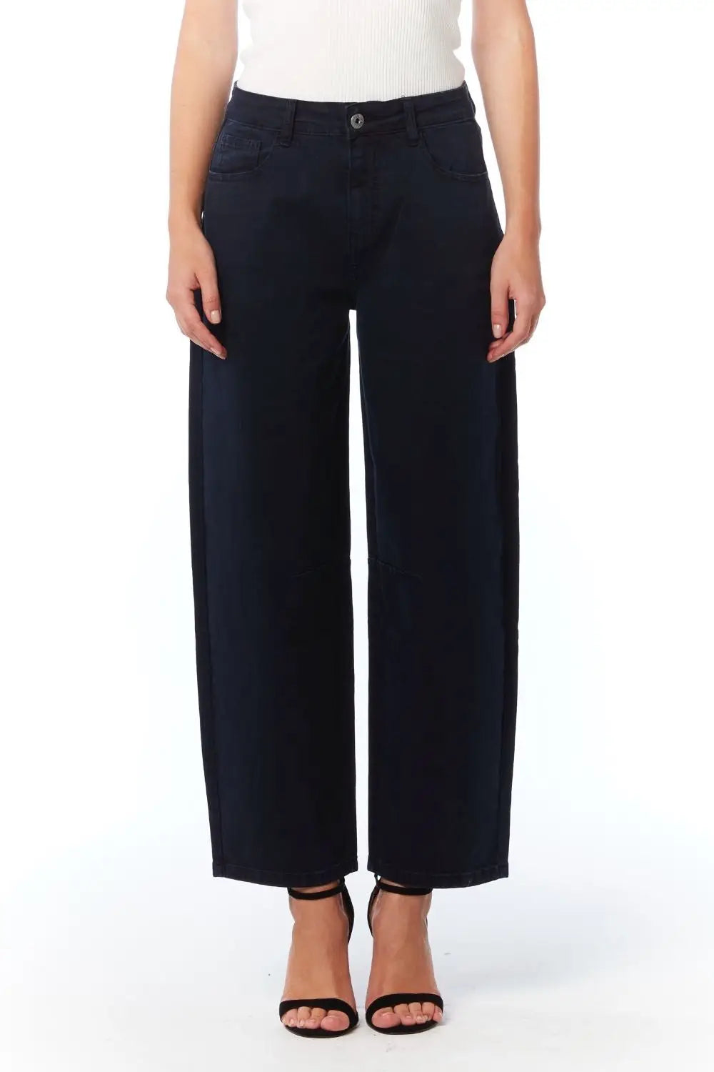 Comfortable stretch jeans with barrel leg in black - Colored Jeans