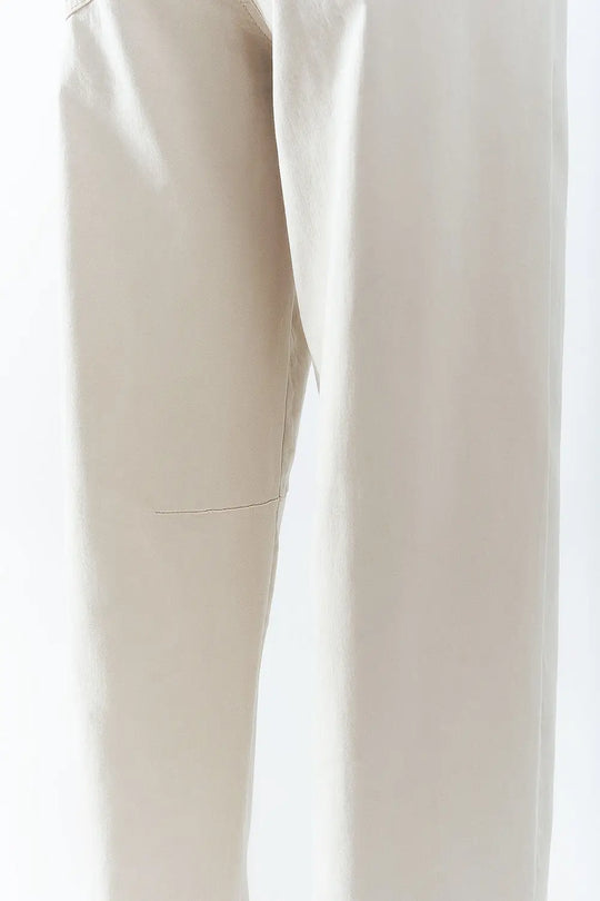 comfortable stretch jeans with barrel leg in beige - Colored Jeans