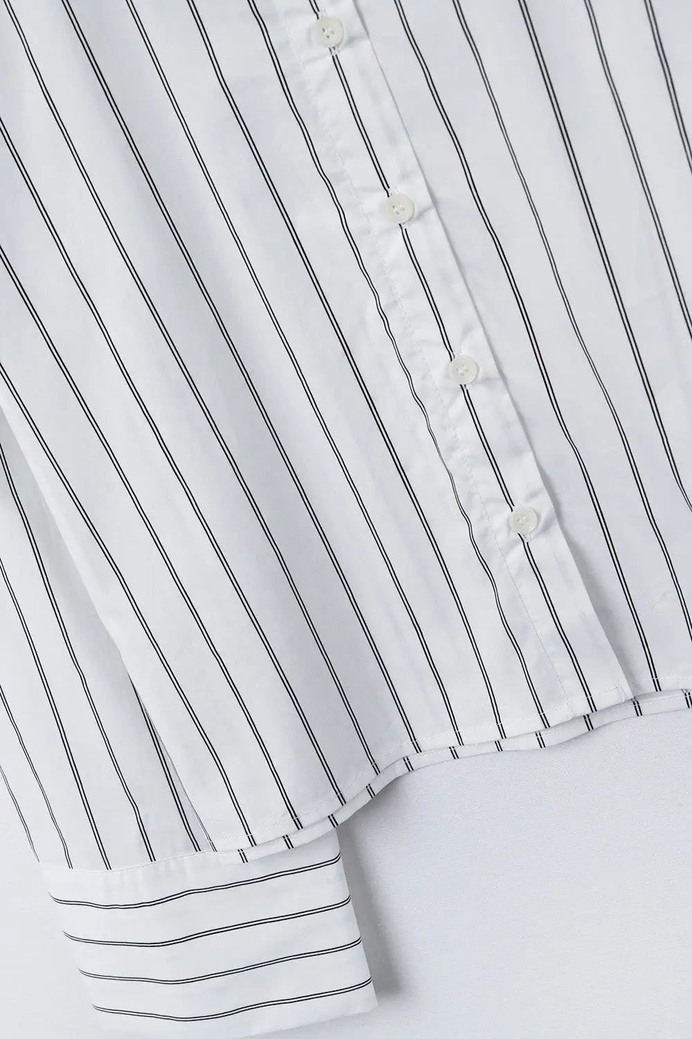 cropped white striped poplin shirt - Shirts