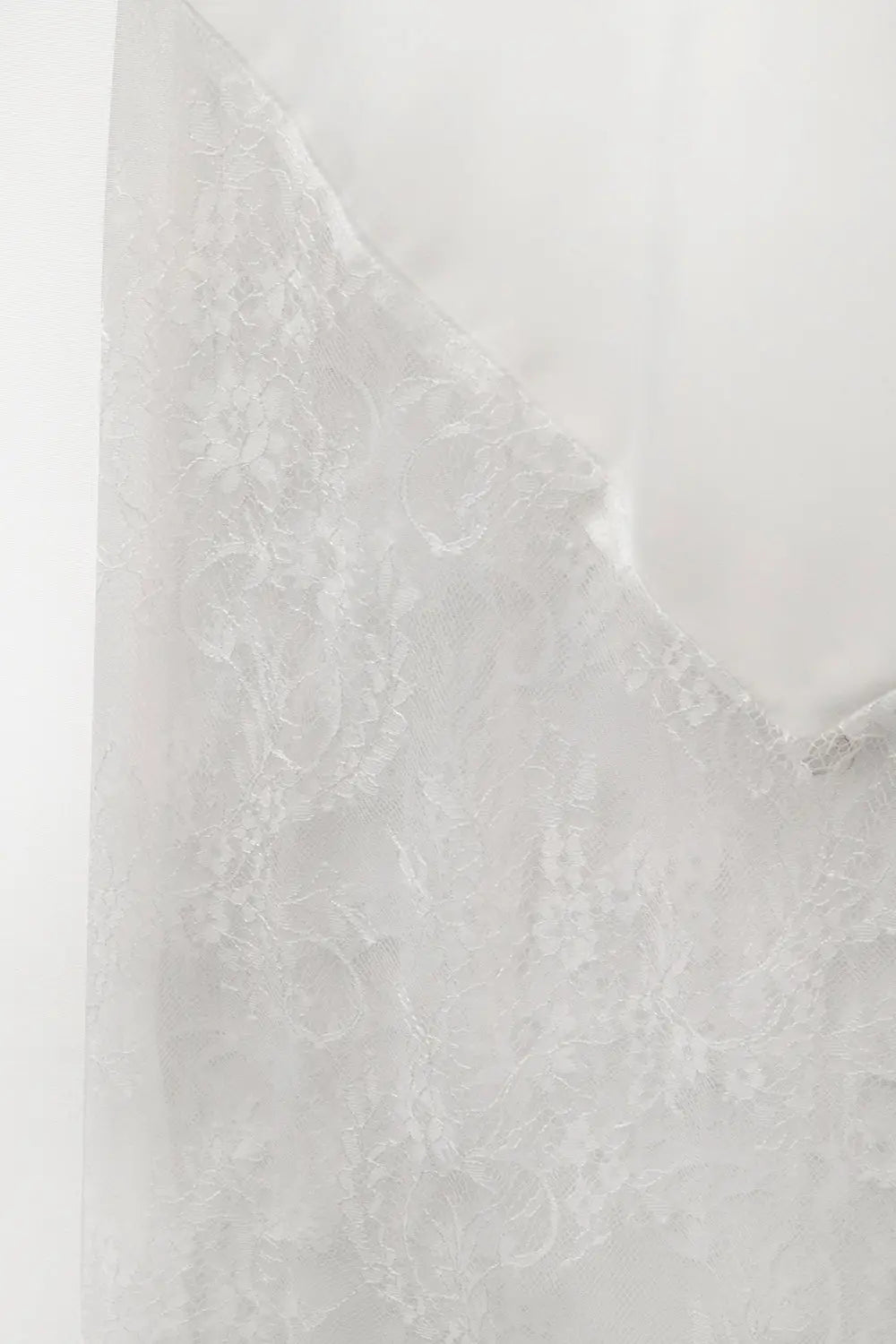 white satin skirt with lace at the bottom - Skirts