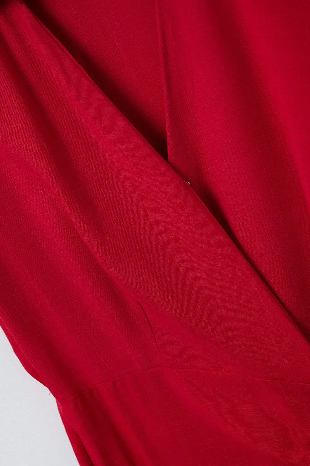 Red Midi Dress With Bow At The Side - Dresses