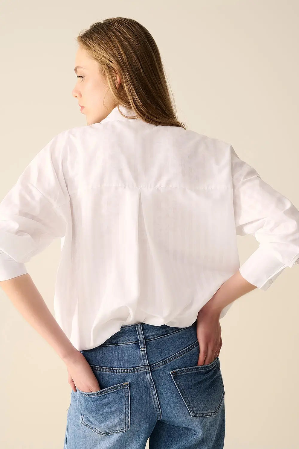 Relaxed White striped blouse - Shirts