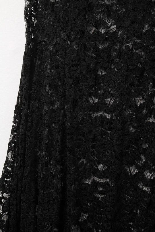 trendy black lace long skirt - Skirts