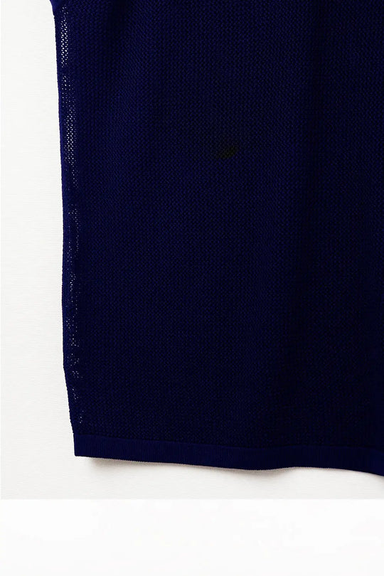 grid knit sweater in navy color - NAVY / ONE - Sweaters