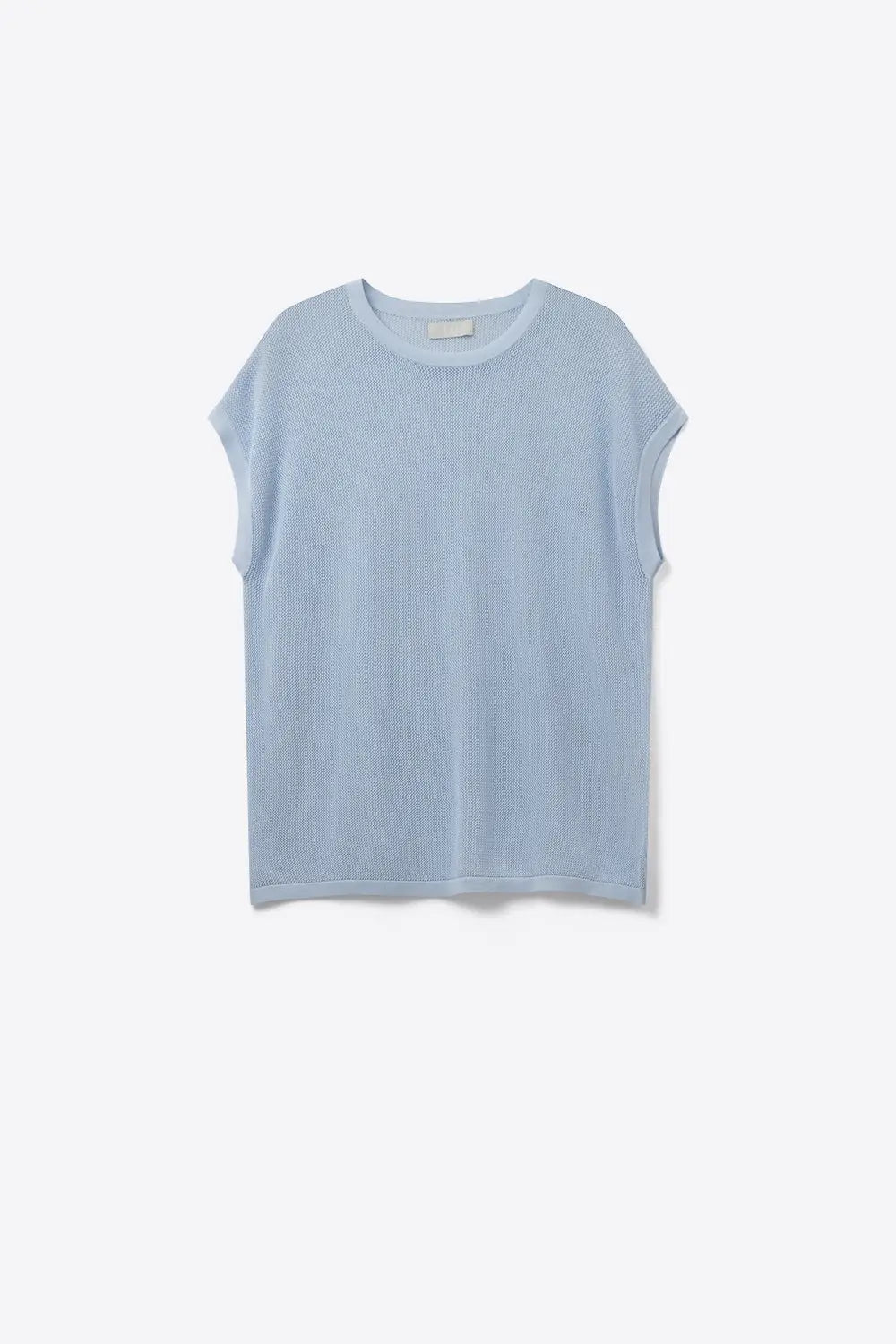 grid knit sweater in baby blue color - BLUE / ONE - Sweaters