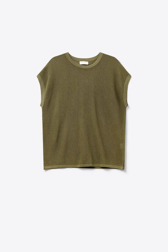Mesh knit sweater in khaki color - KHAKI / ONE - Sweaters