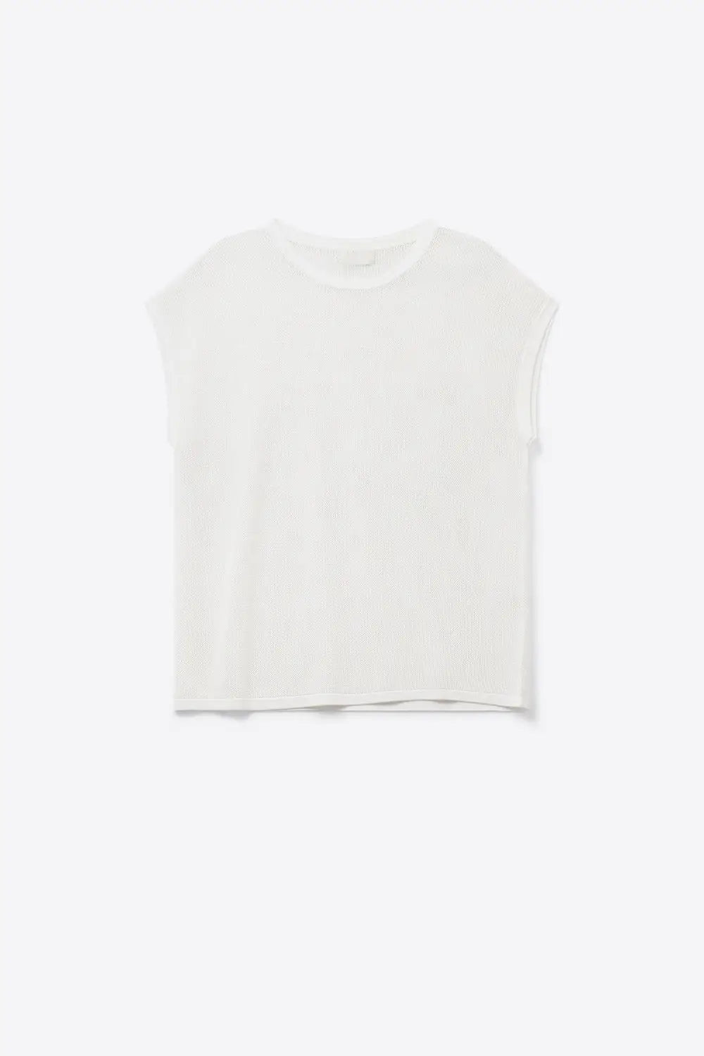 grid knit sweater in white color - WHITE / ONE - Sweaters
