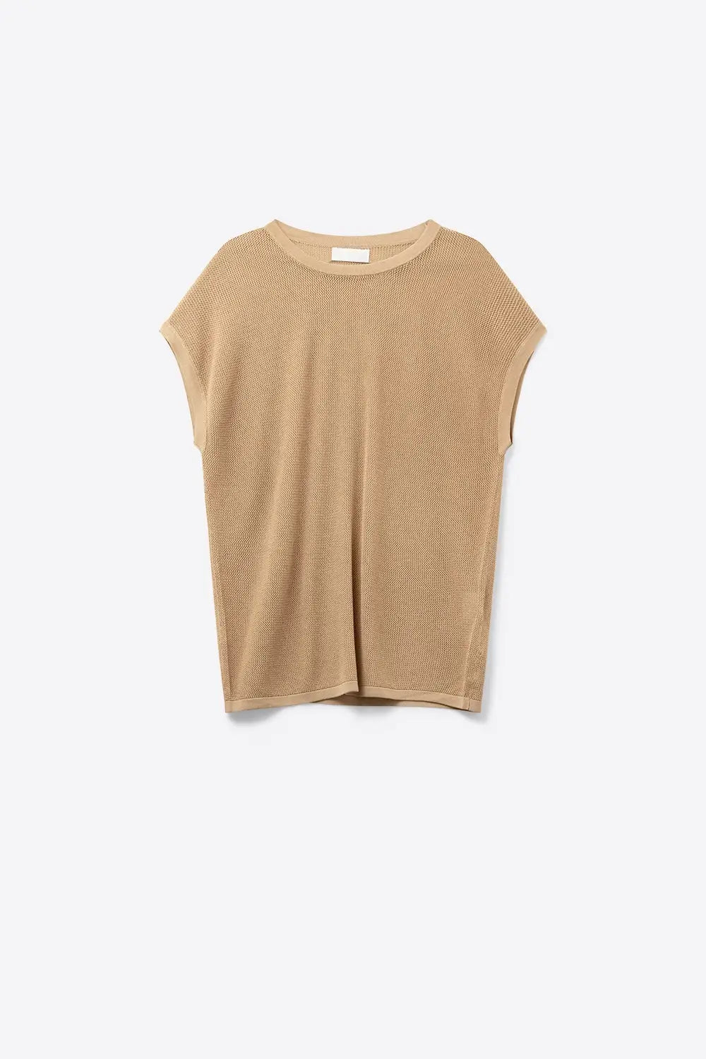 grid knit sweater in camel color - CAMEL / ONE - Sweaters