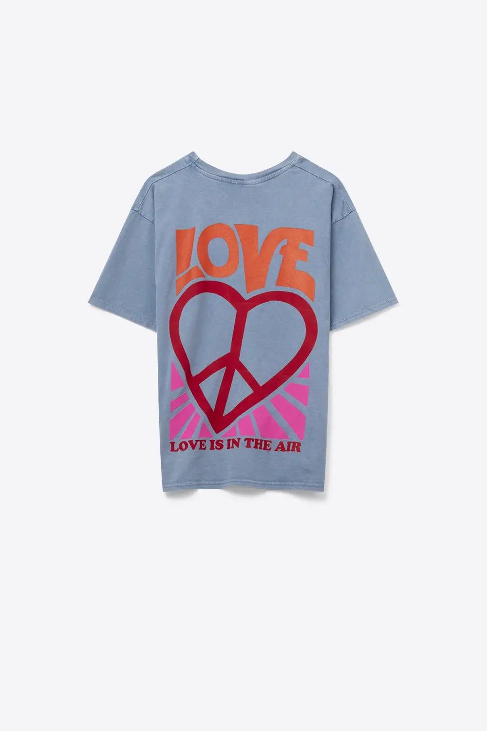 Blue T-Shirt made in italy with Love is Air and Heart with Peace logo - BLUE / ONE - T-Shirts