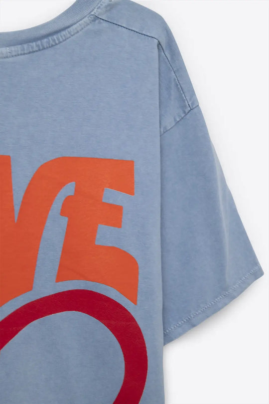 Blue T-Shirt made in italy with Love is Air and Heart with Peace logo - BLUE / ONE - T-Shirts