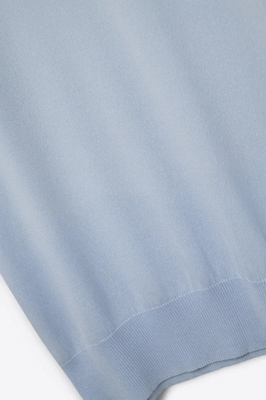 Baby blue turtleneck sweater with fitted short sleeves - BLUE / ONE - Sweaters