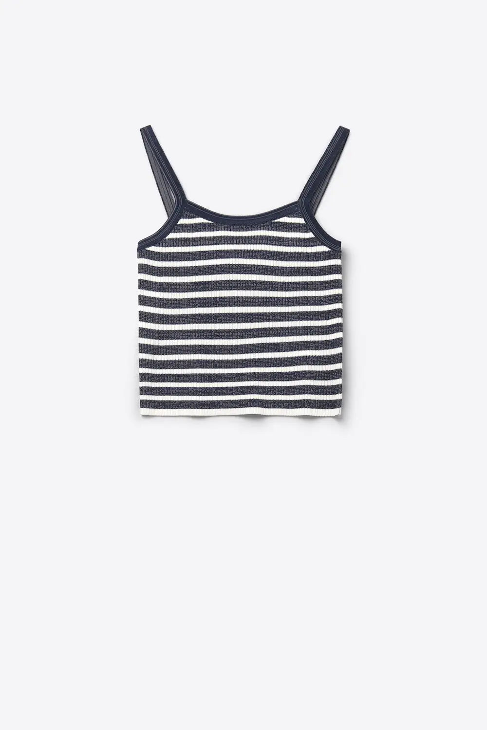 Navy top with white stripes and straps - Tops