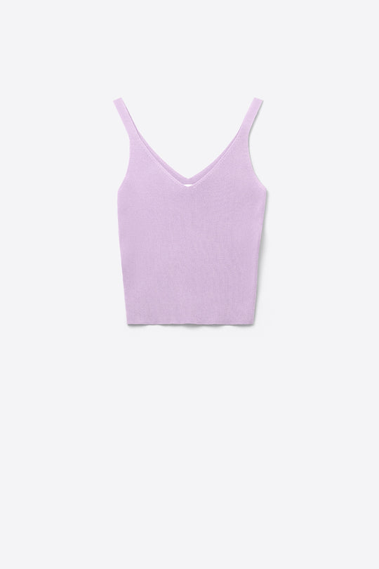 Comfy Ribbed Tank Top in Purple