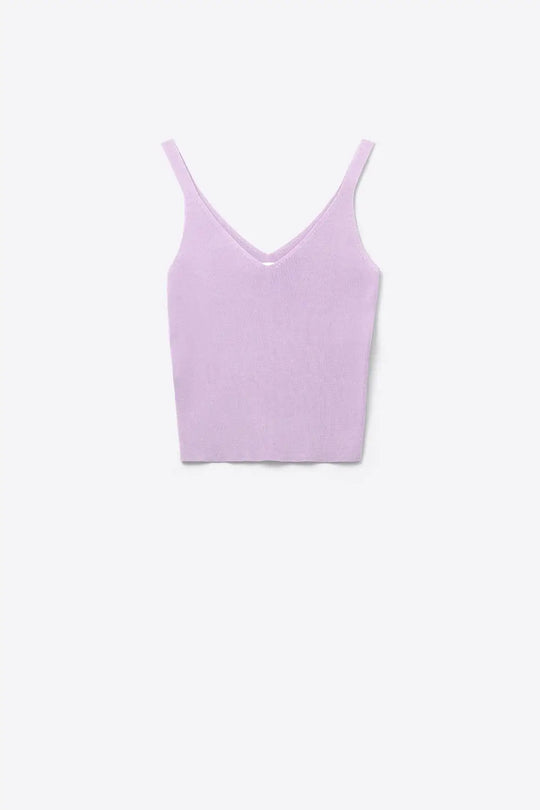 Comfy Ribbed Tank Top in Purple - PURPLE / ONE - Sweaters