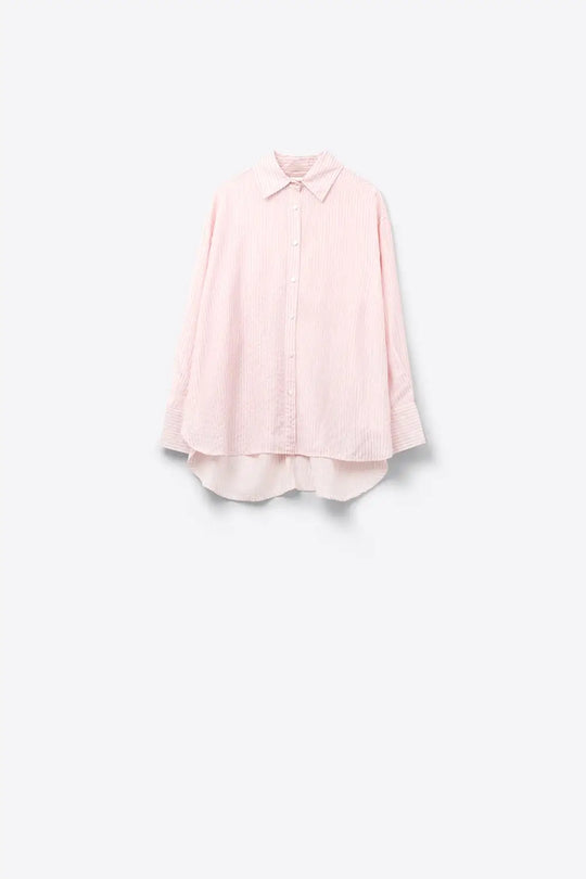 oversized baby pink shirt with bow in the back - Shirts
