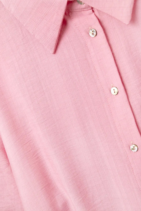 Short sleeve blouse in light pink - Shirts