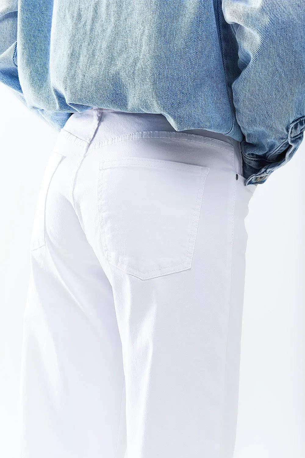 White Straight Pants wide leg - Colored Jeans