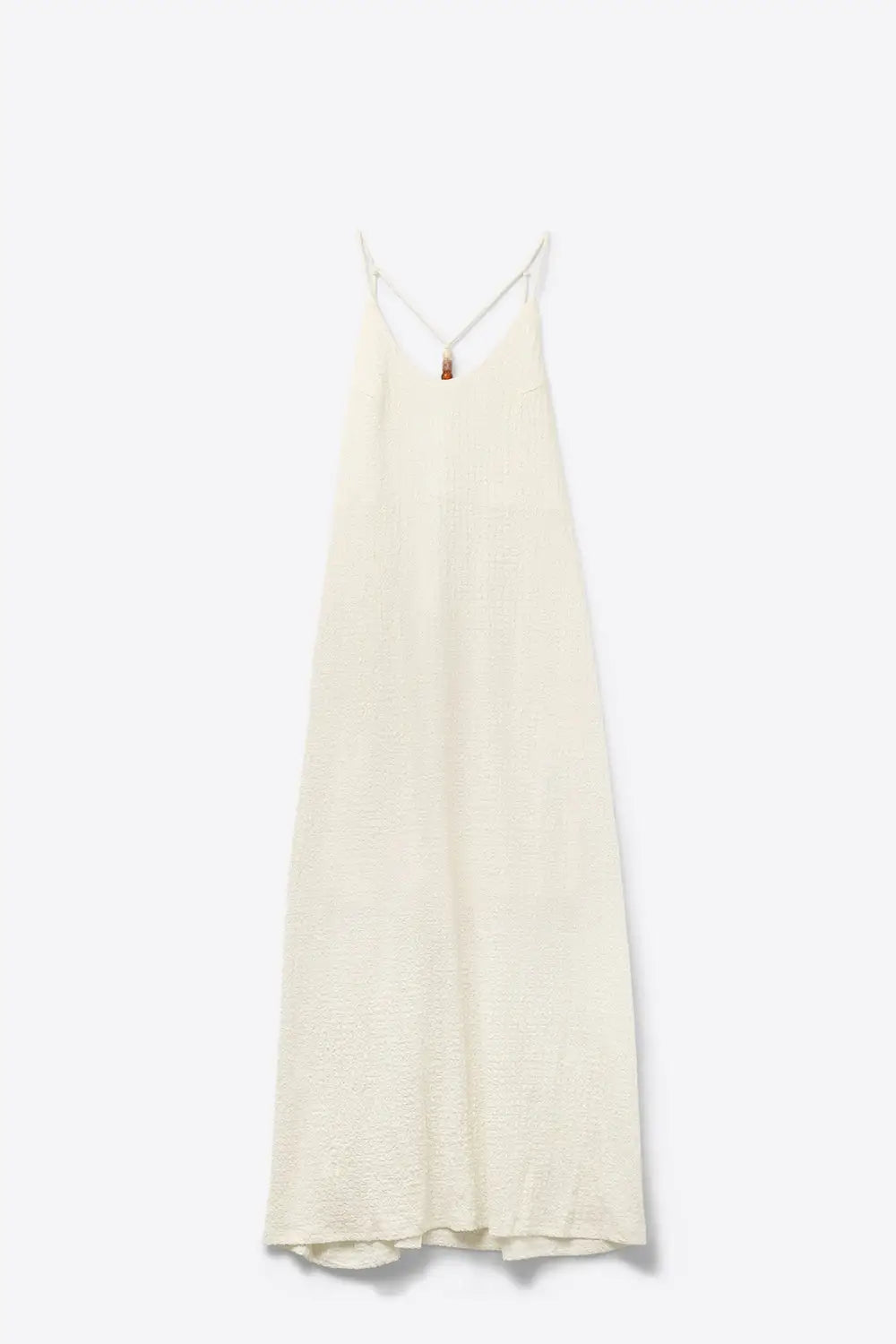 Beaded Back Strap Maxi Dress in Cream - Dresses