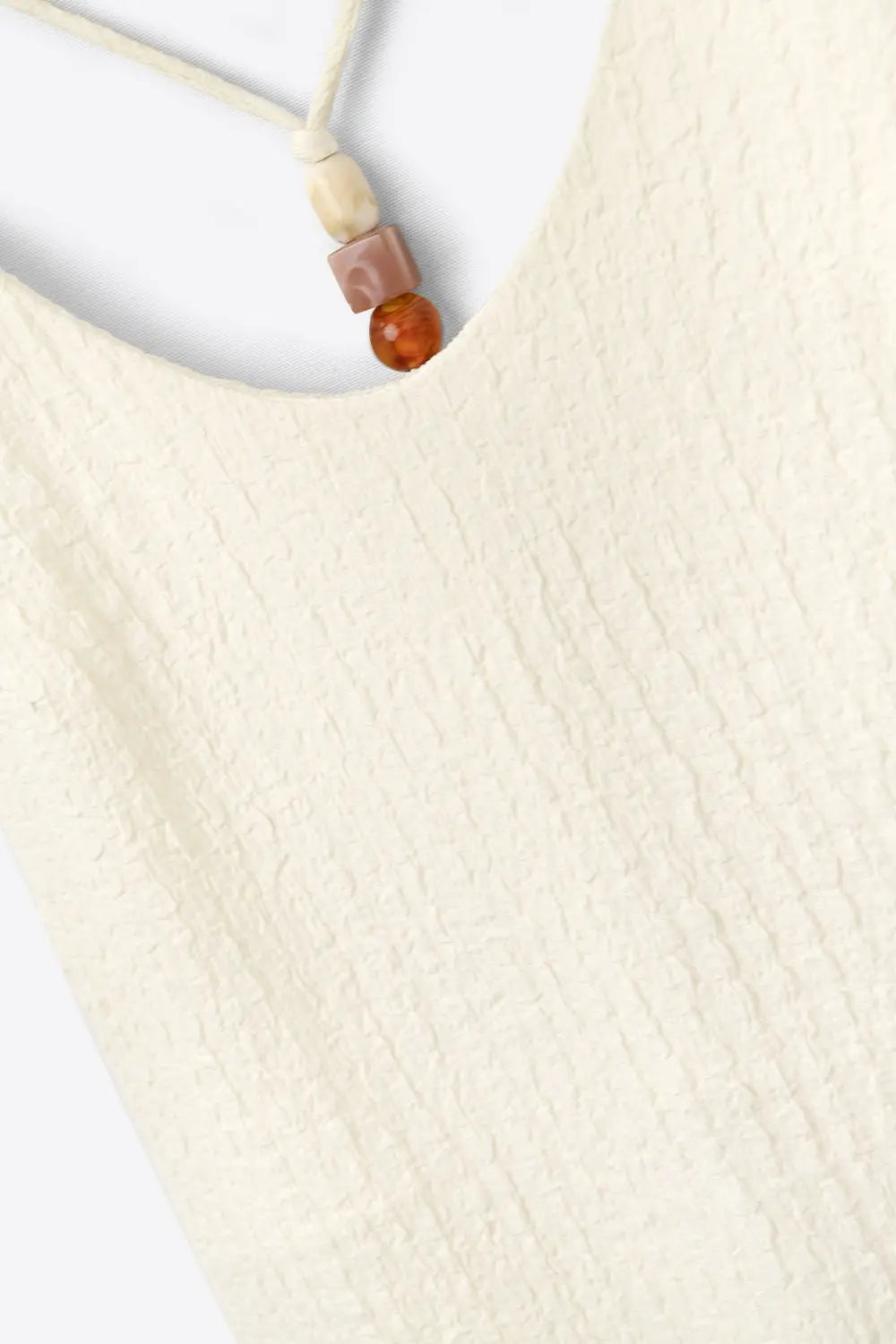 Beaded Back Strap Maxi Dress in Cream - Dresses