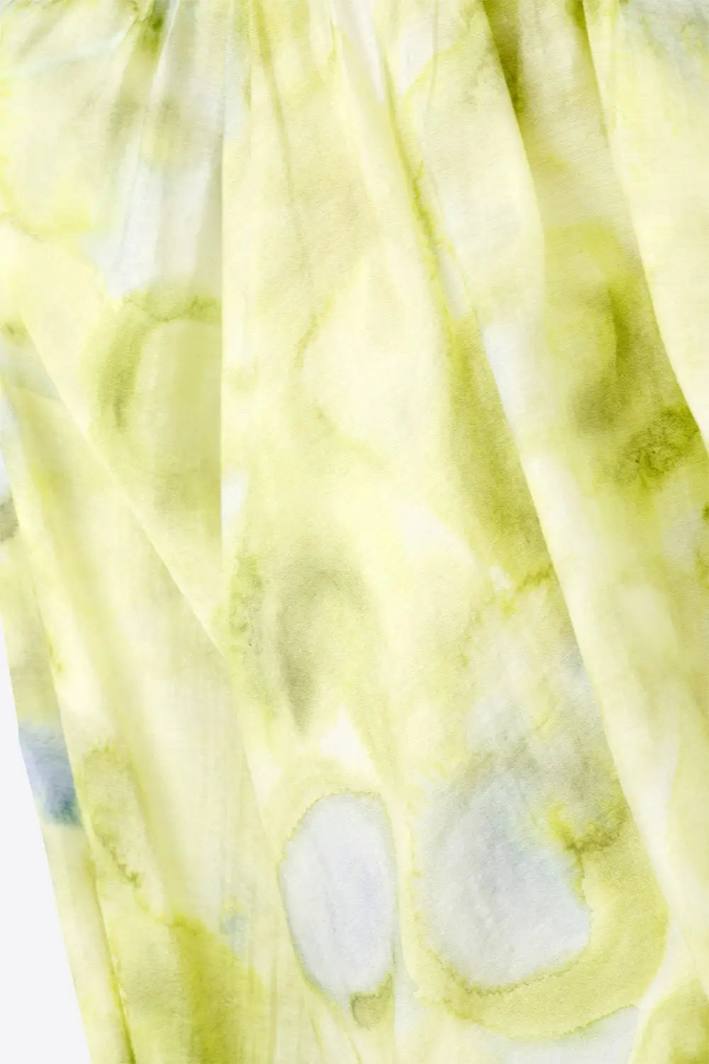 green printed chiffon blouse with balloon sleeves - Shirts