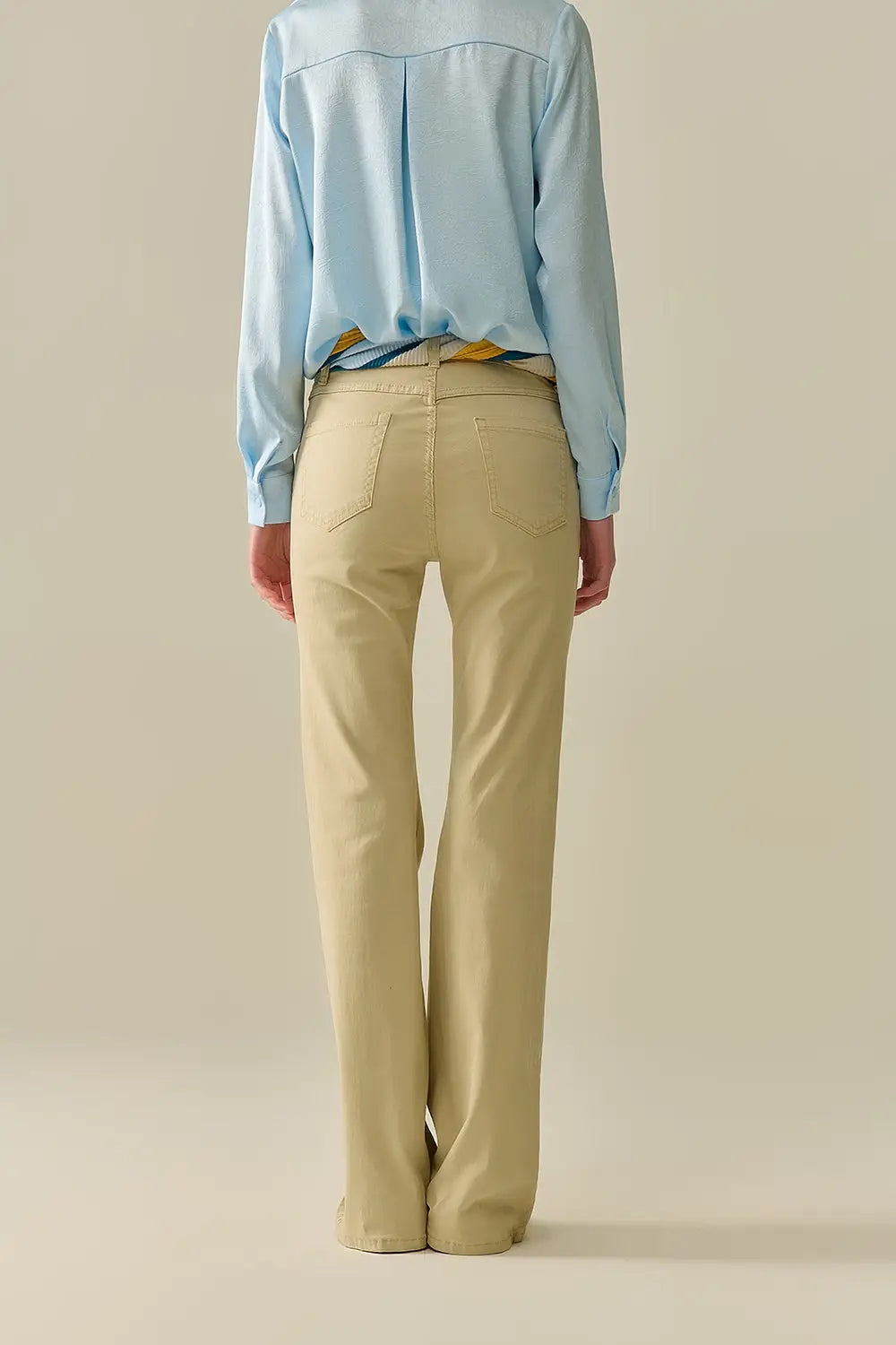 Comfy Stretcy Beige Flared Pants - Pants
