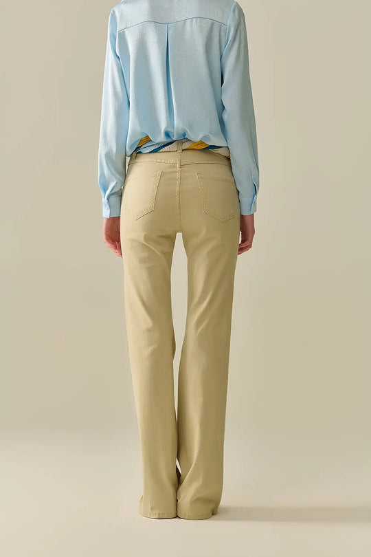 Comfy Stretcy Beige Flared Pants - Pants