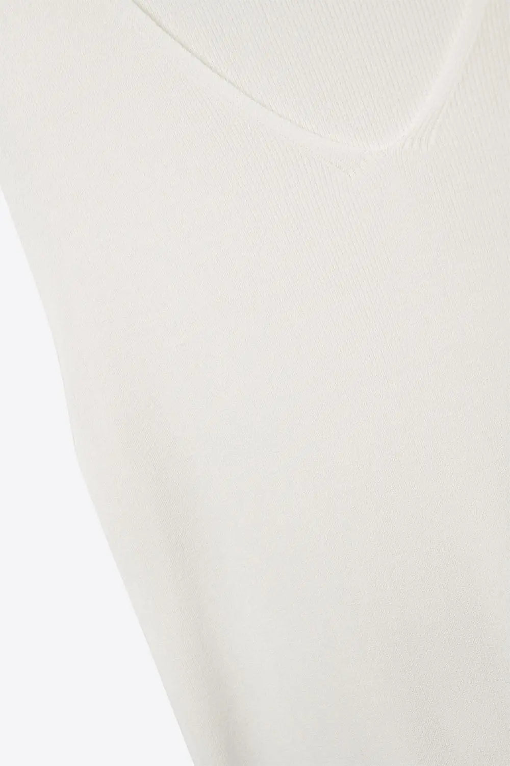 White sleeveless fine knitted top With V-Neck - WHITE / ONE - Sweaters