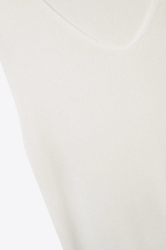 White sleeveless fine knitted top With V-Neck - WHITE / ONE - Sweaters