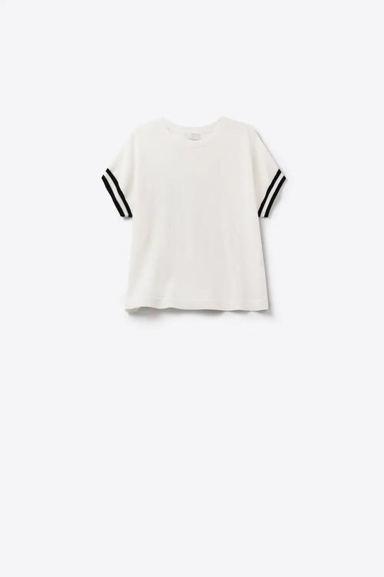 relaxed fit Sweater In White with black contrast detail - WHITE / ONE - Sweaters