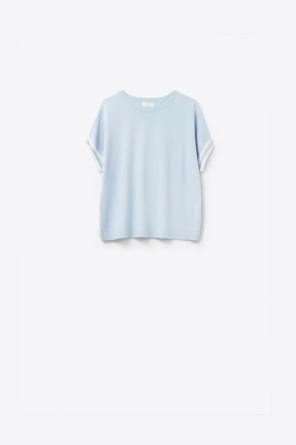 Sweater In baby Blue with white contrast detail - BLUE / ONE - Sweaters