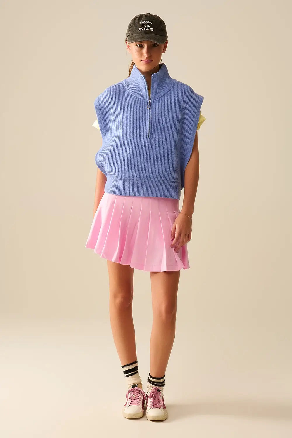 pink pleated mini skirt - Skirts