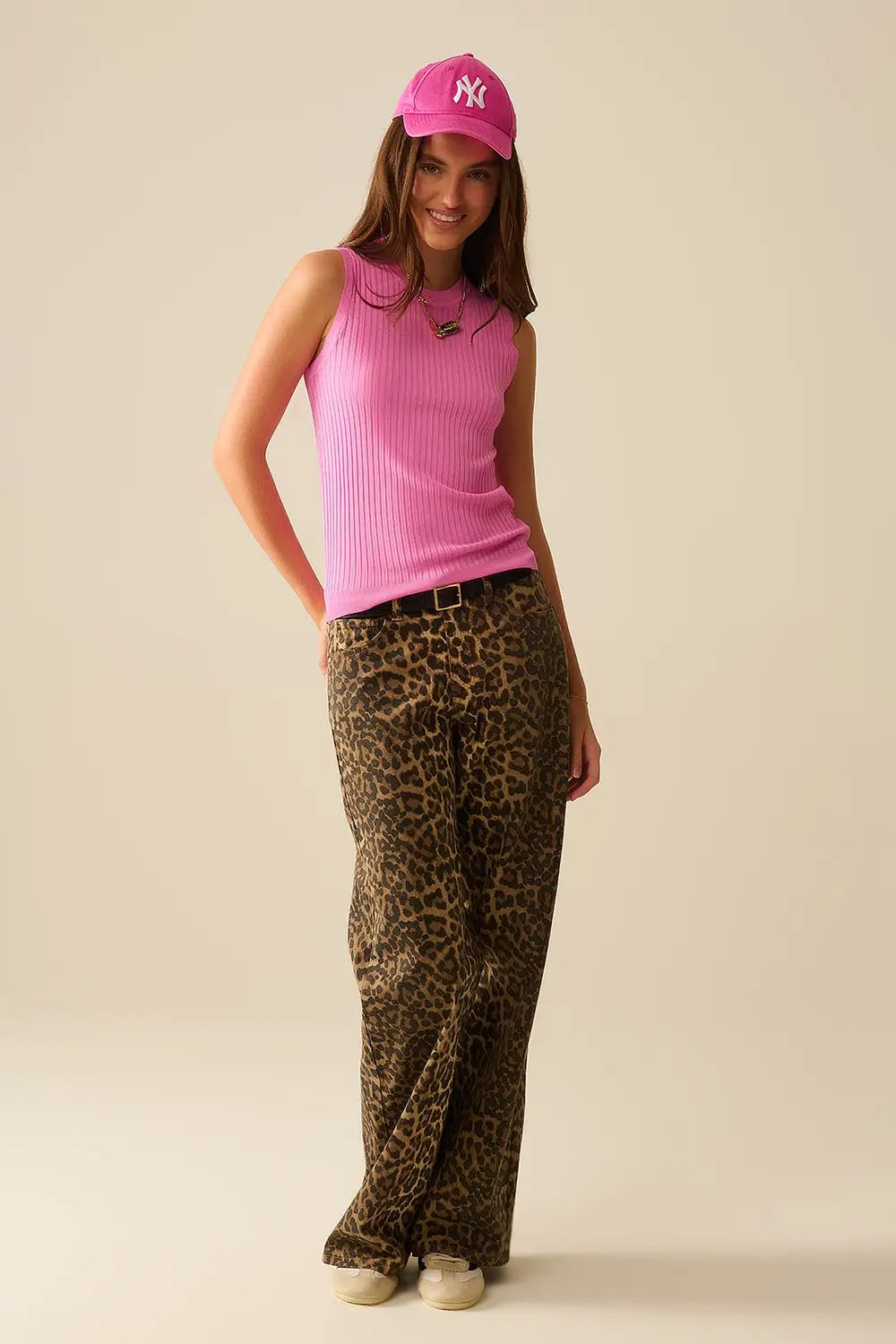 Fuchsia Sleeveless Ribbed knitted Top - FUCHSIA / ONE - Sweaters