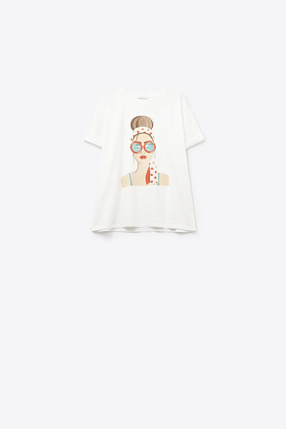 White T-shirt made in Italy with a vintage girl graphic - WHITE / ONE - T-Shirts