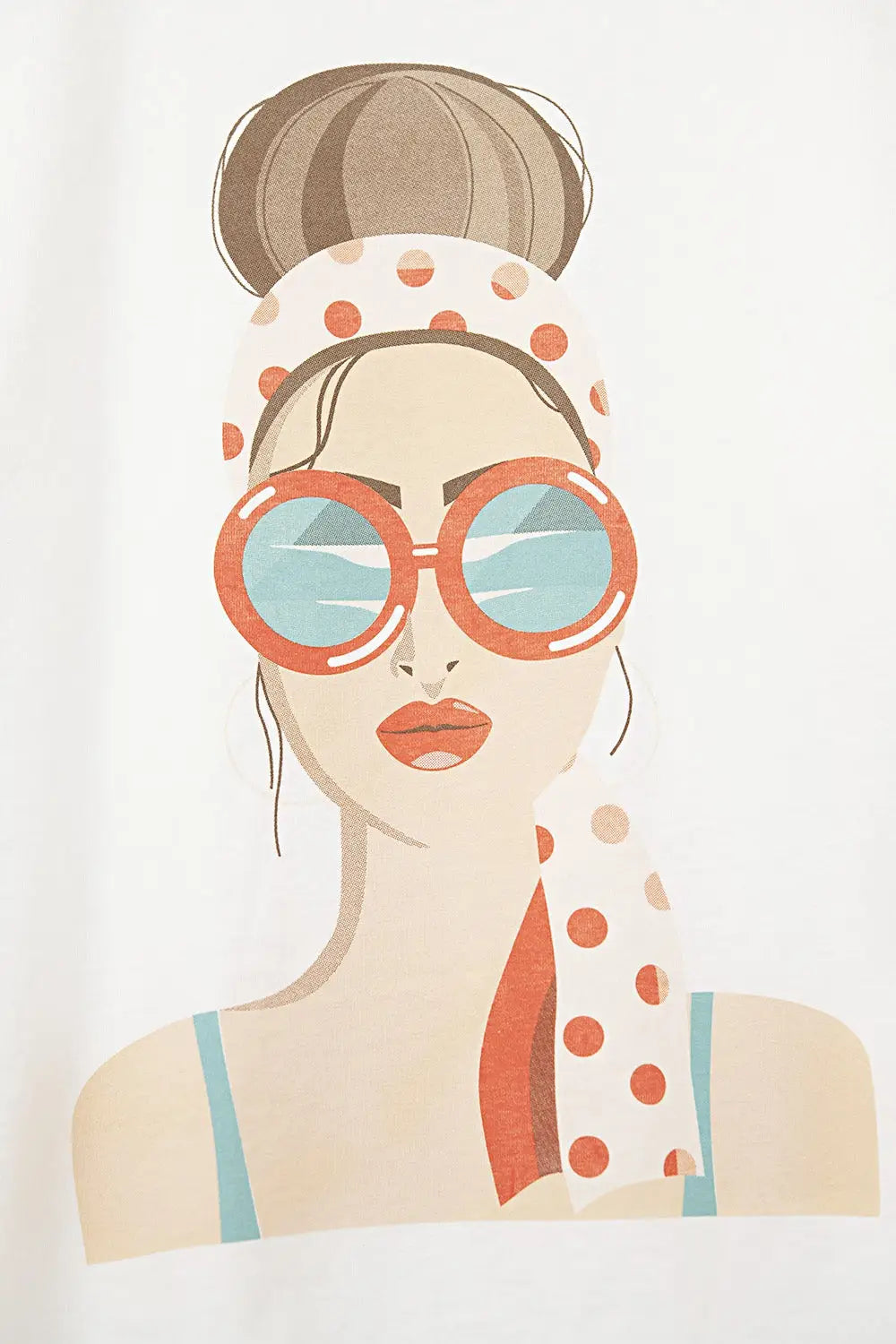 White T-shirt made in Italy with a vintage girl graphic - WHITE / ONE - T-Shirts