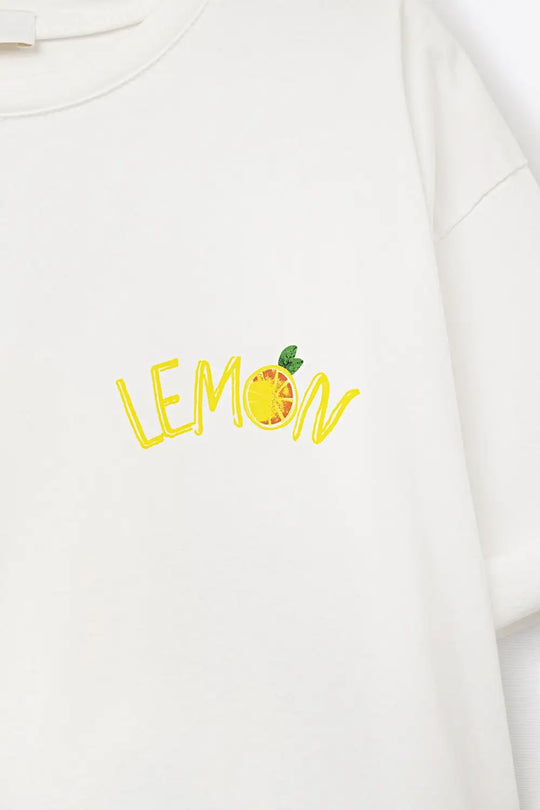 Made in Italy white t-shirt with Lemon graphic - WHITE / ONE - T-Shirts
