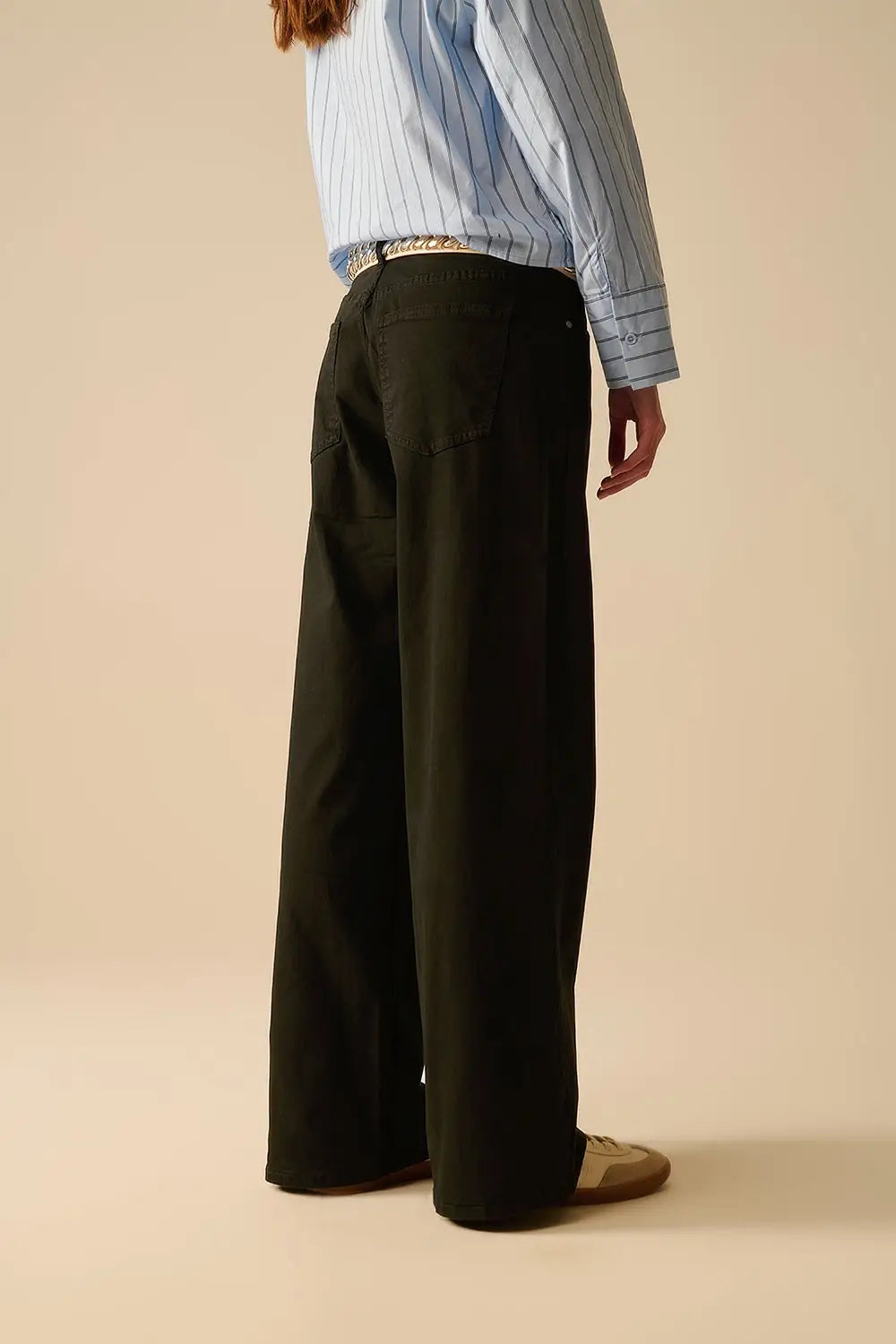 Black Straight Pants wide leg - Colored Jeans