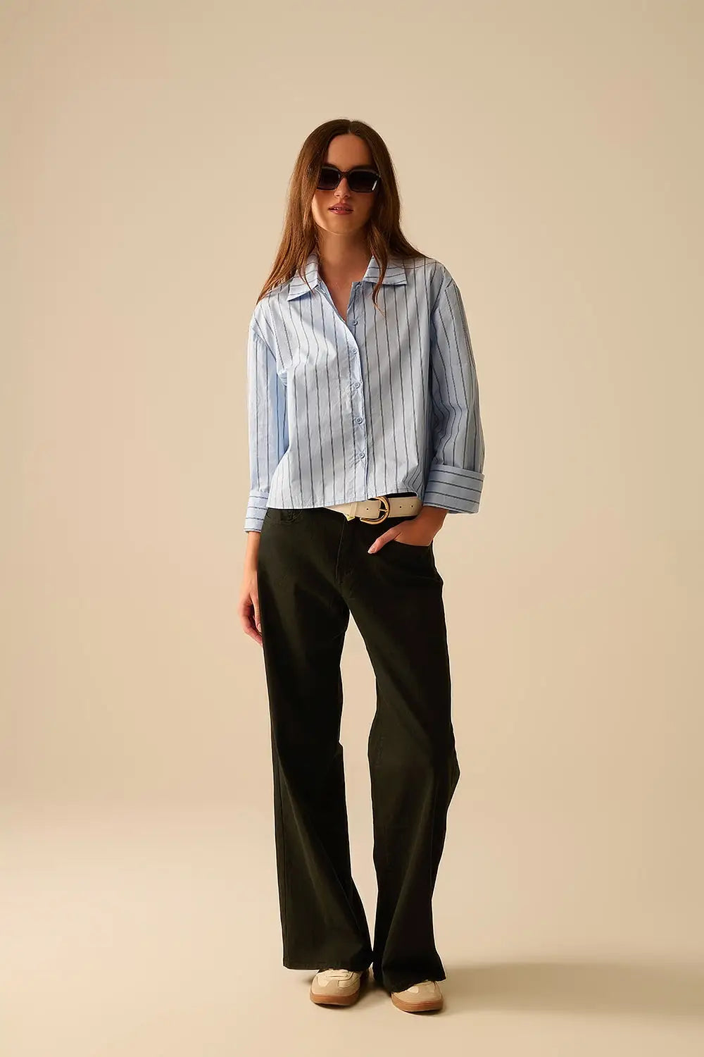 Black Straight Pants wide leg - Colored Jeans