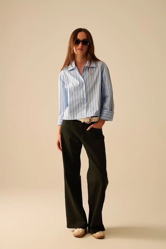 Black Straight Pants wide leg - Colored Jeans