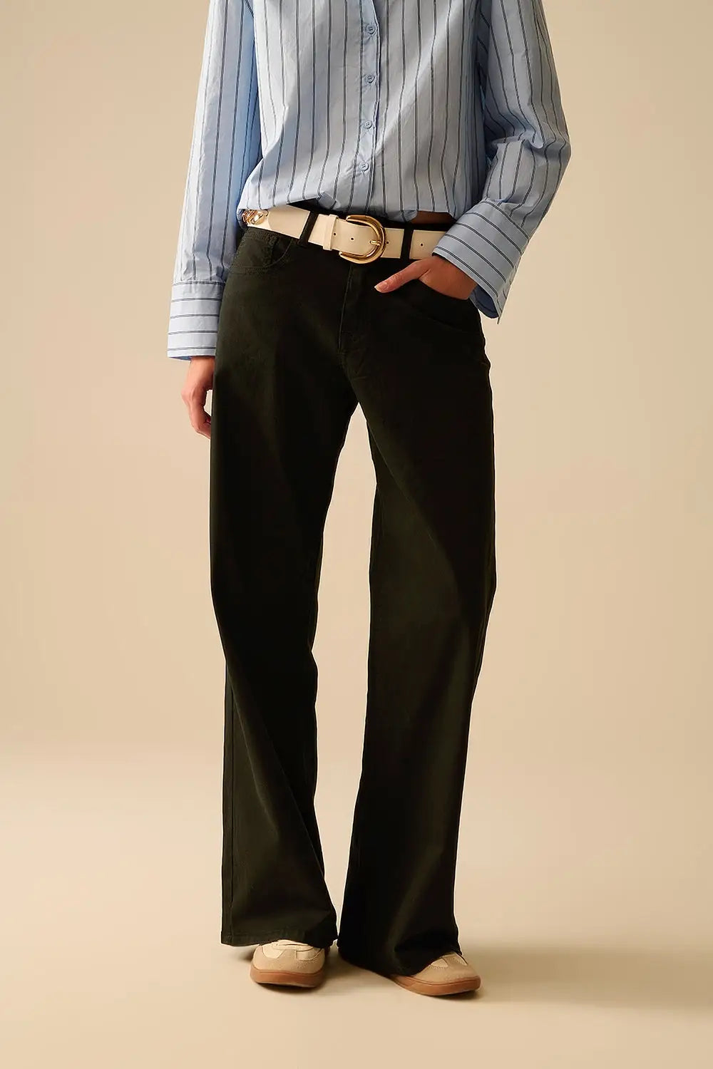 Black Straight Pants wide leg - Colored Jeans