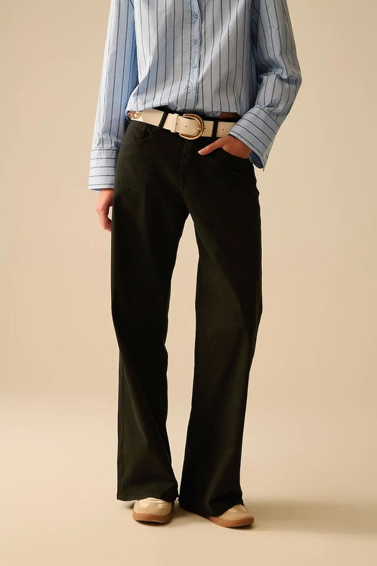 Black Straight Pants wide leg - Colored Jeans
