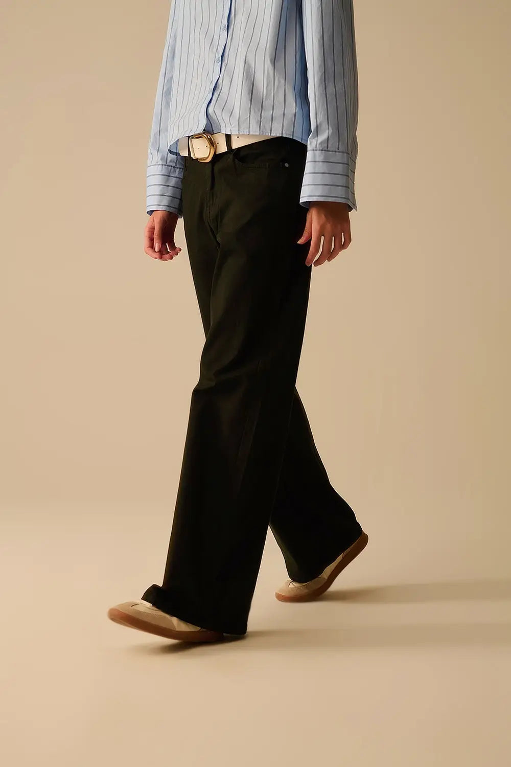 Black Straight Pants wide leg - Colored Jeans