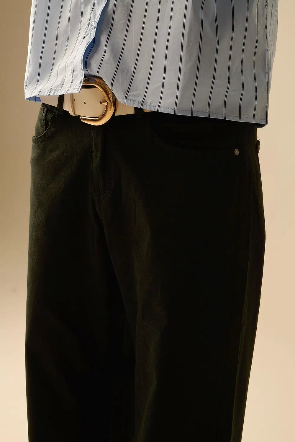Black Straight Pants wide leg - Colored Jeans