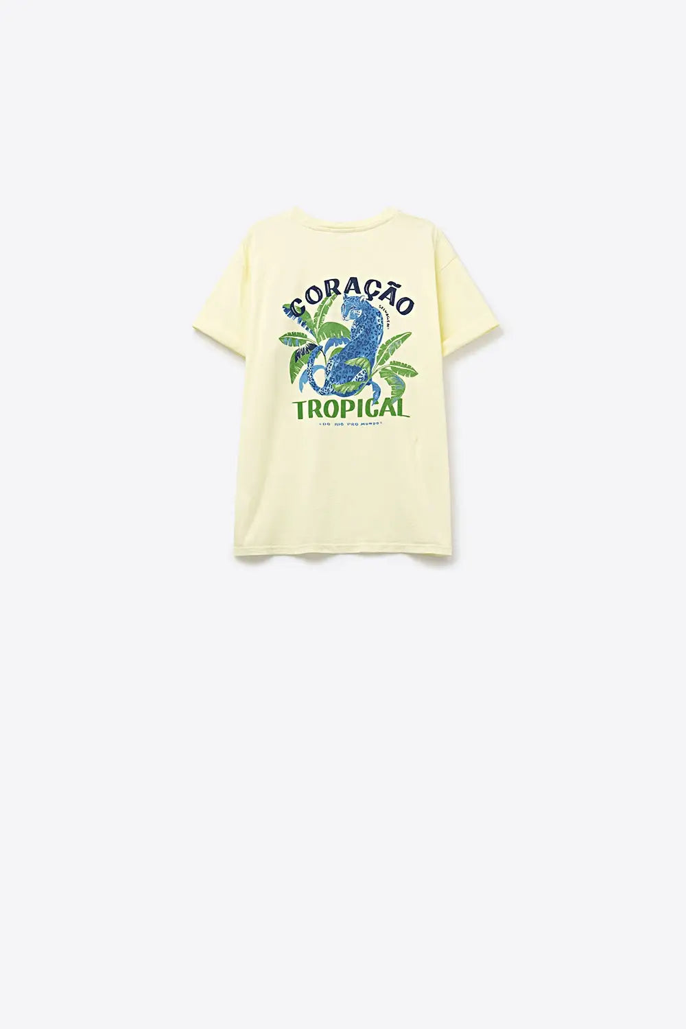 Yellow t-shirt made in Italy with tropical graphic print - YELLOW / ONE - T-Shirts