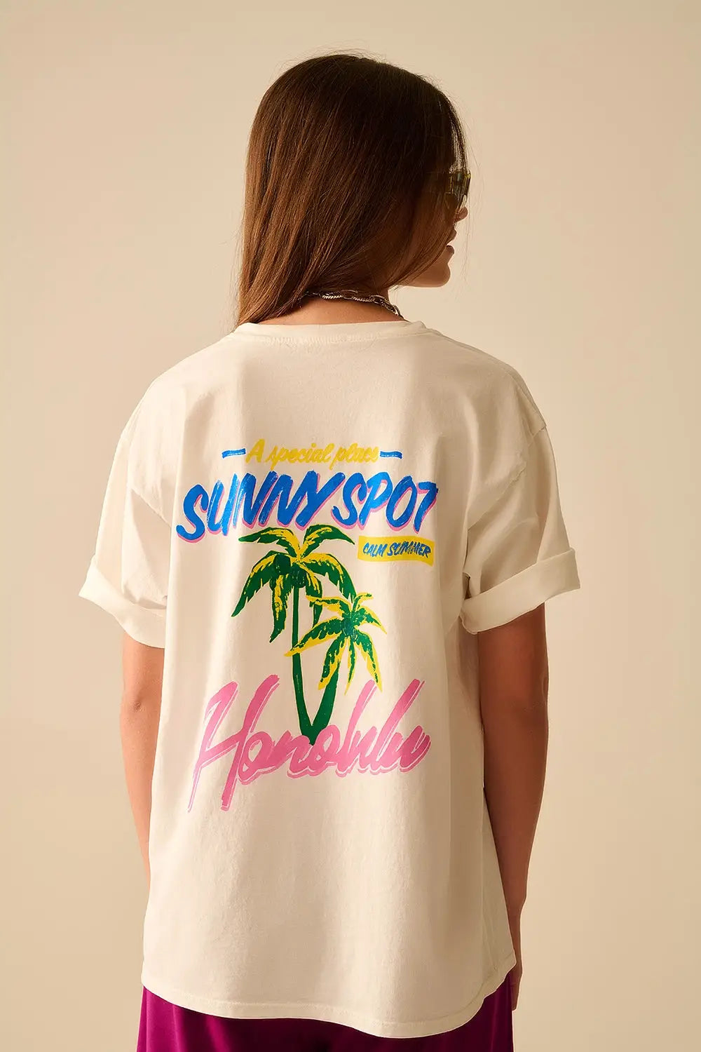 White t-shirt made in Italy with Honolulu graphic - WHITE / ONE - T-Shirts