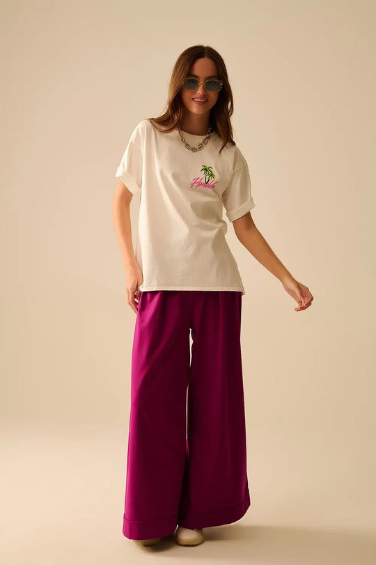 White t-shirt made in Italy with Honolulu graphic - WHITE / ONE - T-Shirts