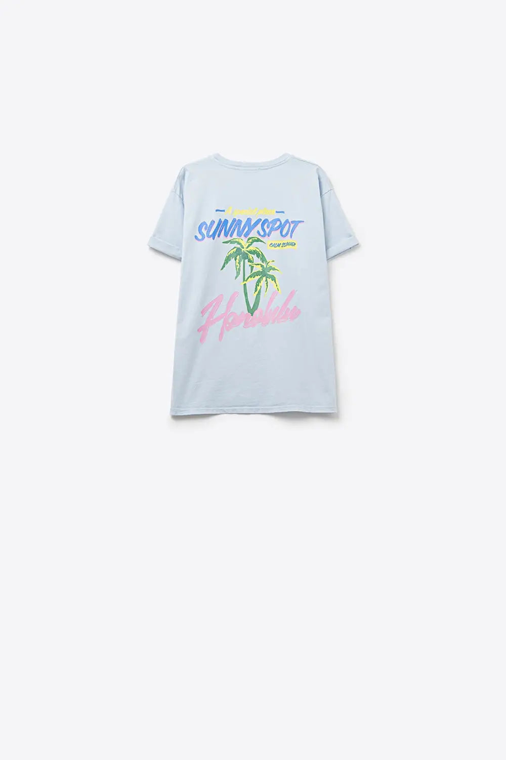Blue t-shirt made in Italy with Honolulu graphic - BLUE / ONE - T-Shirts