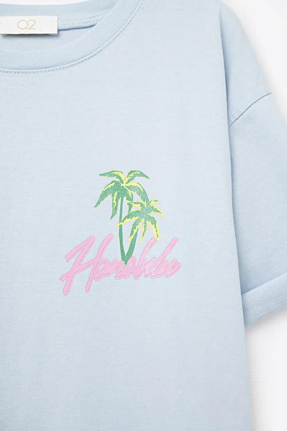 Blue t-shirt made in Italy with Honolulu graphic - BLUE / ONE - T-Shirts