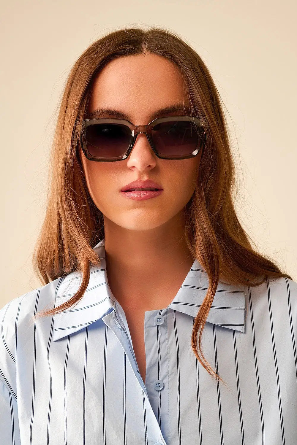 Thick Square Frame Sunglasses Chunky Retro in grey - GRAY / ONE - Sunglasses