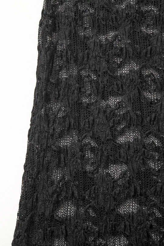 Long Sheer Black Bohemian Style Skirt - Skirts
