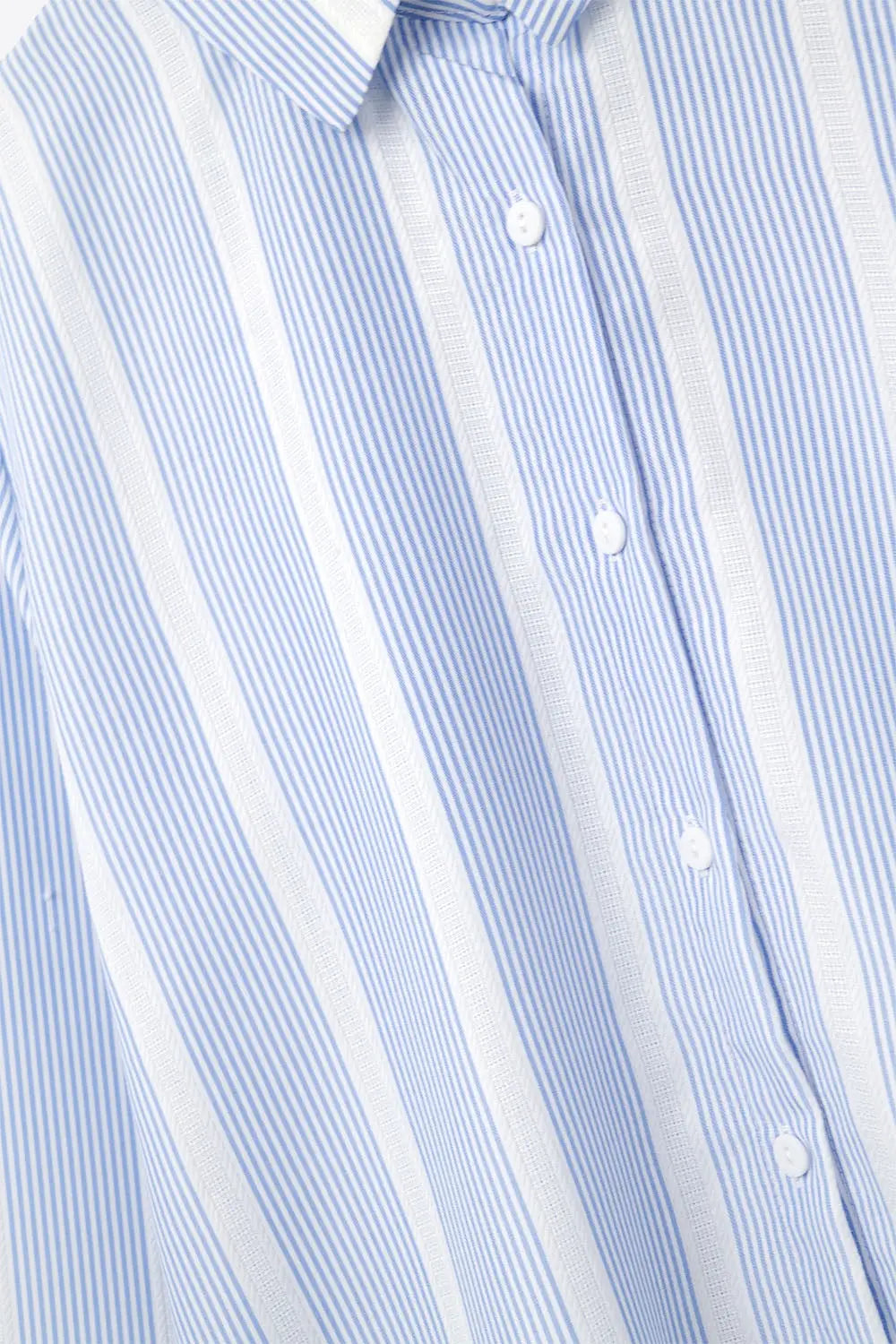 Soft fabric striped shirt in blue and white - Shirts